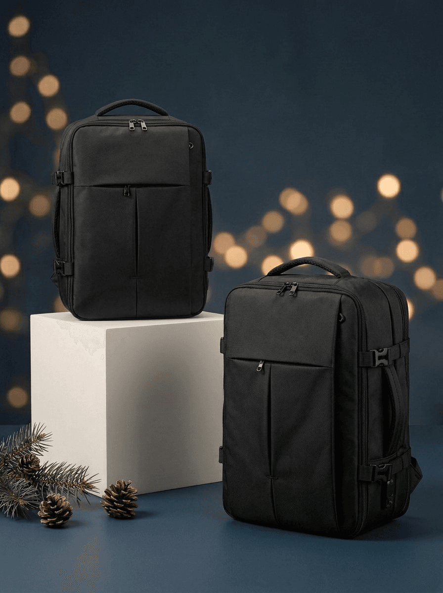 Empaque Viajero Premium — 30 × 20 × 45 cm + 2 talegas