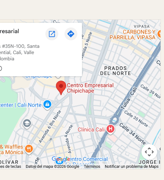 Mapa de ubicación — Chipichape y Santa Mónica, Cali